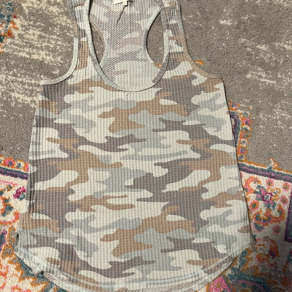 Z Supply Camo Ribbed Tank Top Pajamas